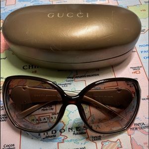 💯 GUCCI sunglasses GG3173/F/S brown gold - Asian Fit